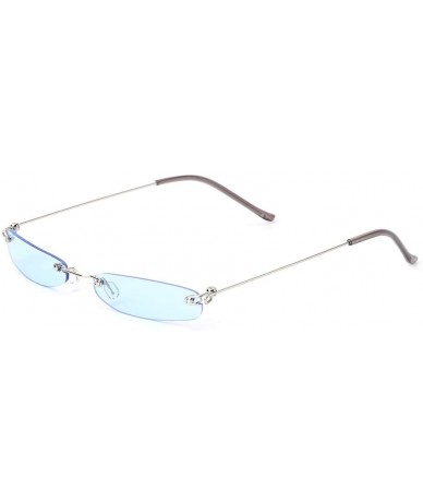 Rimless 2019 Chic Sunglasses Vintage Fashion Small Lens Women Men UV400 Brand Designer - 6 - C418X4LQAY7 $17.55