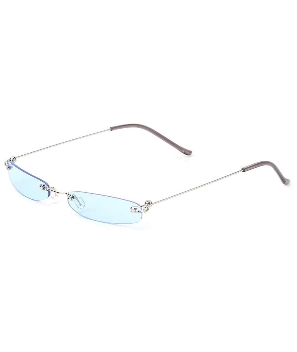 Rimless 2019 Chic Sunglasses Vintage Fashion Small Lens Women Men UV400 Brand Designer - 6 - C418X4LQAY7 $17.55