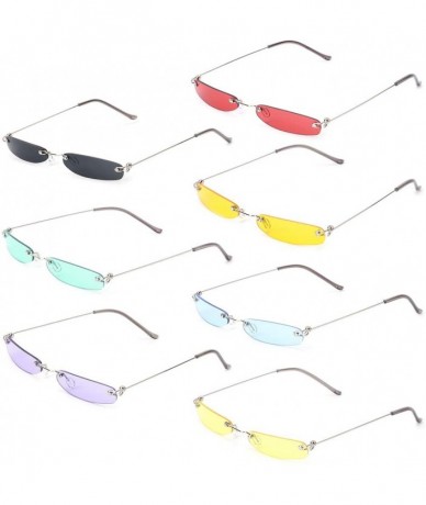 Rimless 2019 Chic Sunglasses Vintage Fashion Small Lens Women Men UV400 Brand Designer - 6 - C418X4LQAY7 $17.55