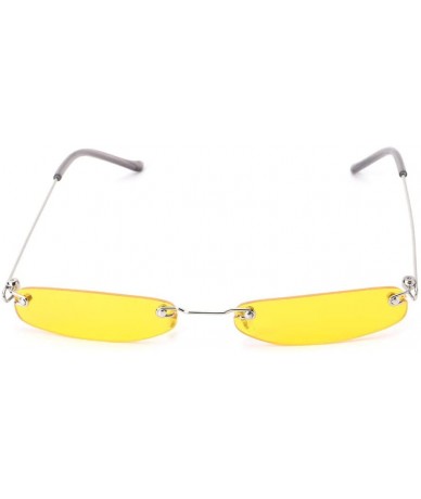 Rimless 2019 Chic Sunglasses Vintage Fashion Small Lens Women Men UV400 Brand Designer - 6 - C418X4LQAY7 $17.55