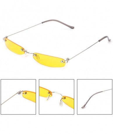 Rimless 2019 Chic Sunglasses Vintage Fashion Small Lens Women Men UV400 Brand Designer - 6 - C418X4LQAY7 $17.55