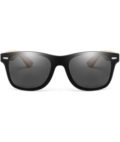 Square Wooden sunglasses men's ladies square bamboo mirror sunglasses oversized retro - Kp8849-c2 - CH190LM7Z3Q $43.11