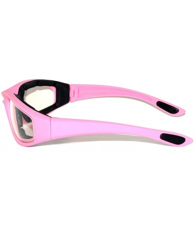 Goggle Motorcycle Padded Foam Glasses Smoke Mirror Clear Lens - Pink_cl - CE12NZN92M8 $19.00