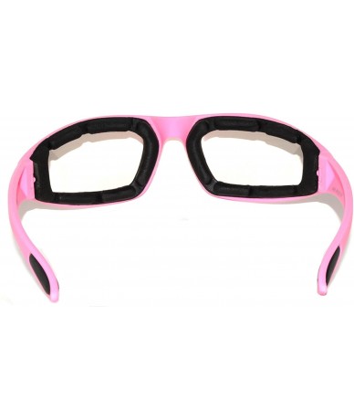 Goggle Motorcycle Padded Foam Glasses Smoke Mirror Clear Lens - Pink_cl - CE12NZN92M8 $19.00