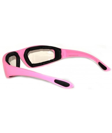 Goggle Motorcycle Padded Foam Glasses Smoke Mirror Clear Lens - Pink_cl - CE12NZN92M8 $19.00