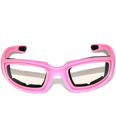 Goggle Motorcycle Padded Foam Glasses Smoke Mirror Clear Lens - Pink_cl - CE12NZN92M8 $19.00