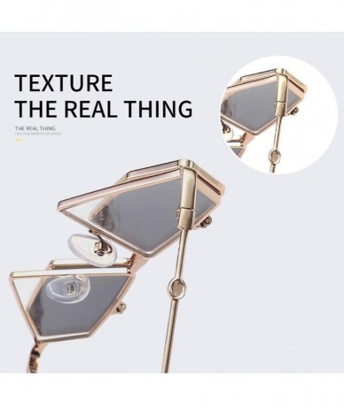 Rimless Retro Flip Up Sunglasses-Polarized Geometric Sunglasses-Metal Frame Mirror Lens - C - CC190OMDN3S $57.87