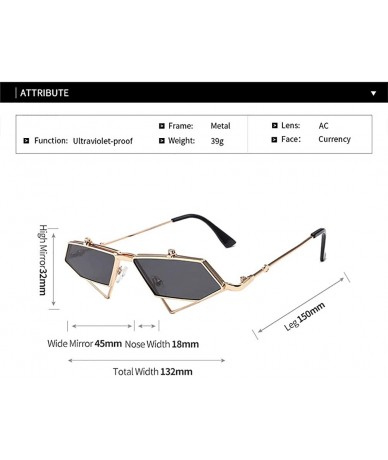 Rimless Retro Flip Up Sunglasses-Polarized Geometric Sunglasses-Metal Frame Mirror Lens - C - CC190OMDN3S $57.87