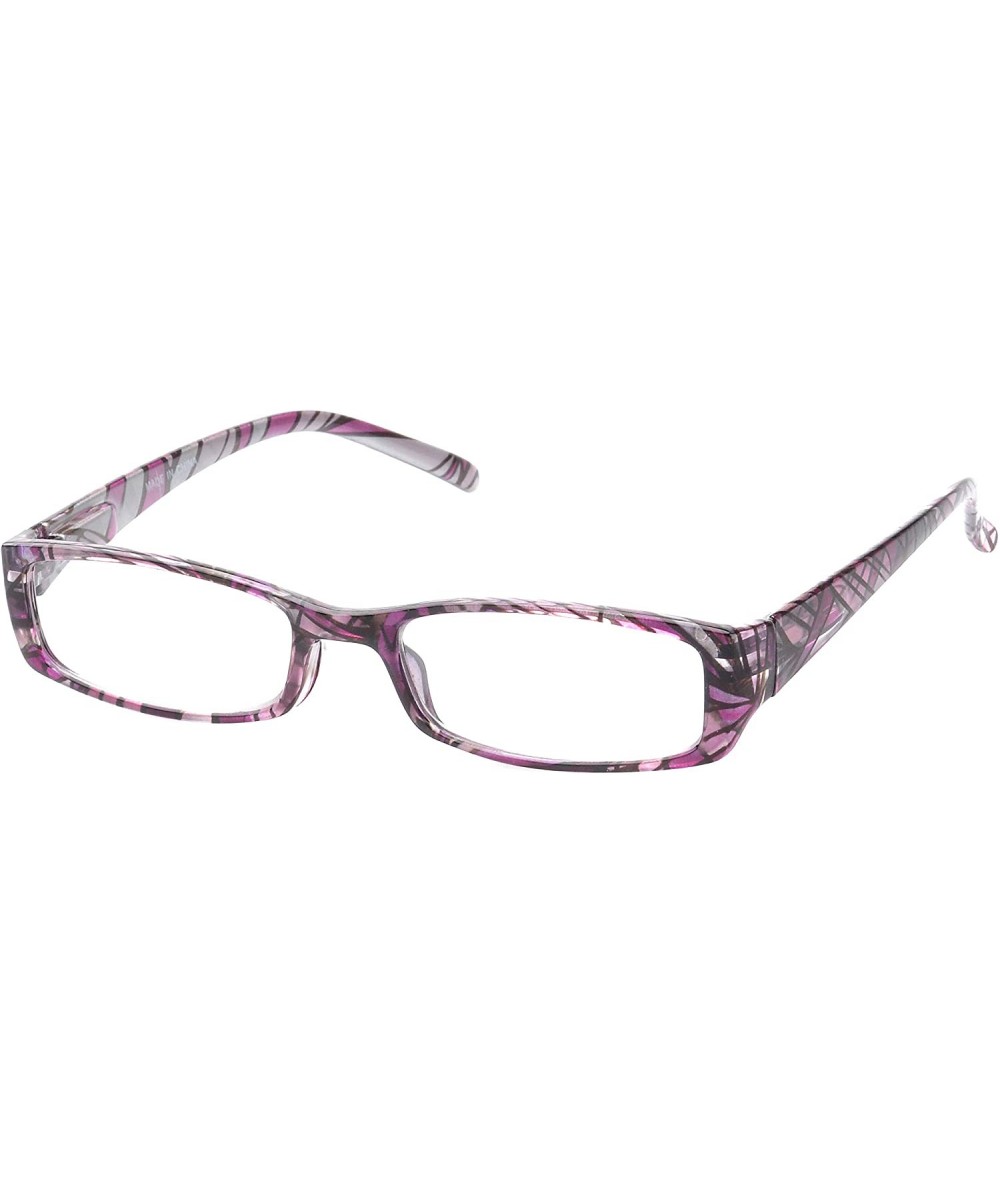 Square 'Brion' Rectangle Reading Glasses - Pink-3.00 - CZ11P2VLII7 $35.73