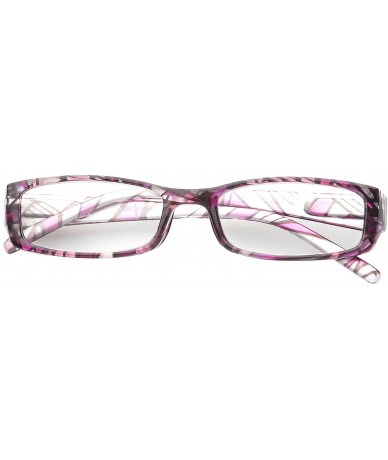 Square 'Brion' Rectangle Reading Glasses - Pink-3.00 - CZ11P2VLII7 $35.73