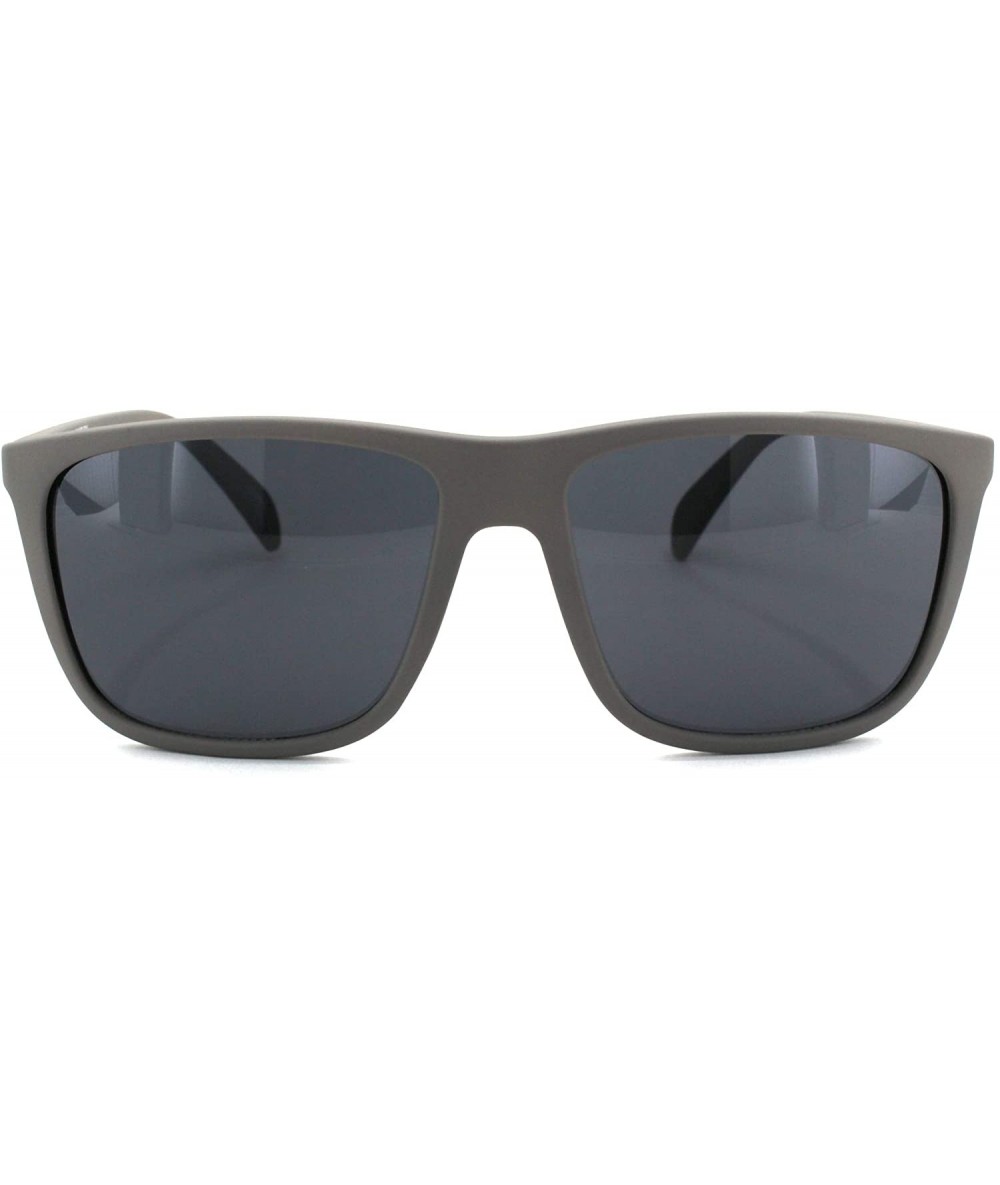 Sport Mens Matte Rubberized Rectangular Thin Plastic Sport Sunglasses - Grey Black - C7186456E7O $18.96