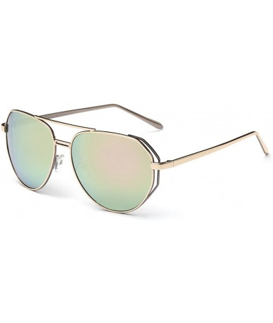 Aviator Women's Vintage Classic Full Mirrored Aviator Sunglasses UV400 59mm - Gold/Pink - CN12FPZNJHR $24.38