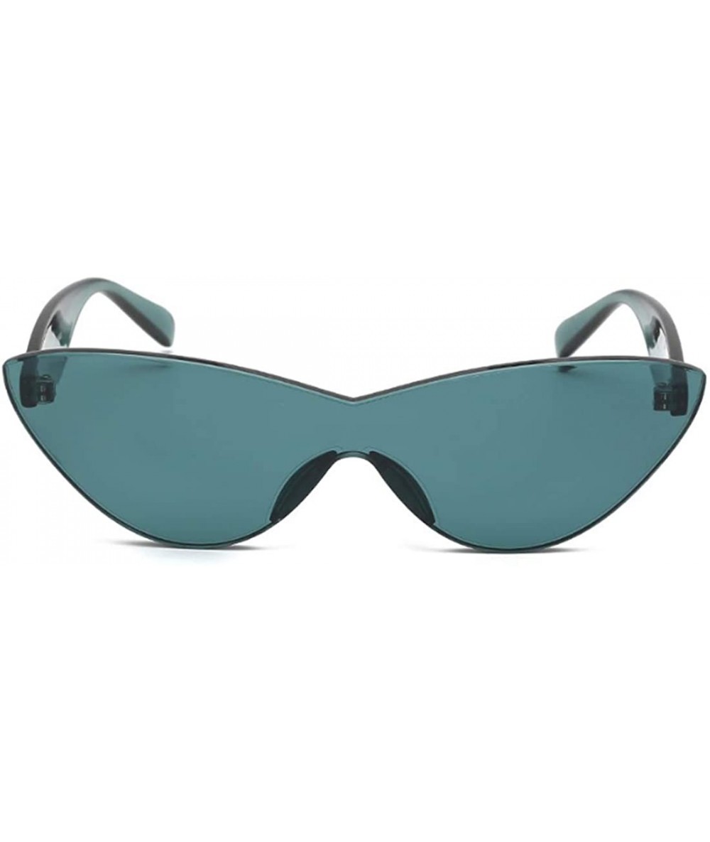 Oval Unisex half moon Plastic Lenses Candy Colors Cat Eye Sunglasses - Gray - CU18NLSCO0N $18.97