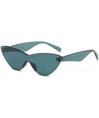 Oval Unisex half moon Plastic Lenses Candy Colors Cat Eye Sunglasses - Gray - CU18NLSCO0N $18.97