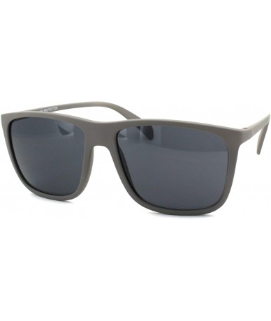 Sport Mens Matte Rubberized Rectangular Thin Plastic Sport Sunglasses - Grey Black - C7186456E7O $18.96