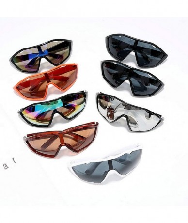 Goggle Retro Mask Shaped One-piece Sunglasses Men Women Brand Designer Vintage Wind Big Frame Sunglasses UV Protection - CY19...