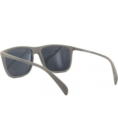 Sport Mens Matte Rubberized Rectangular Thin Plastic Sport Sunglasses - Grey Black - C7186456E7O $18.96