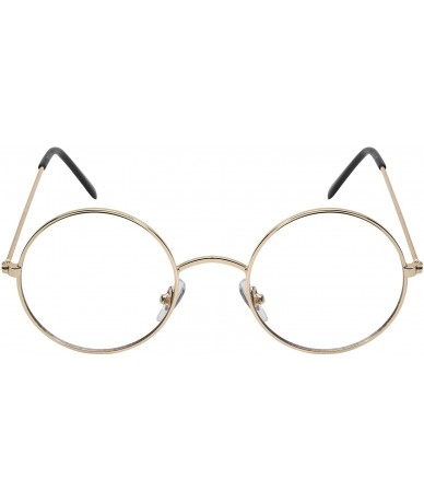 Round Vintage Round Circle with Clear Lens and UV Protection 25100-CL - Gold - C612DJOSI9Z $17.76