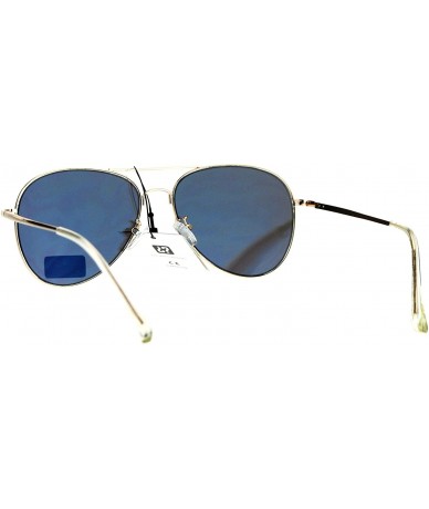 Aviator Air Force Aviator Sunglasses Unisex Spring Hinge Metal Frame Mirror Lens - Gold (Purple Mirror) - CH1853M2DI8 $20.59