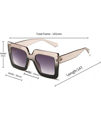 Sport Men and women Sunglasses Two-tone Big box sunglasses Retro glasses - Black A1 - CF18LL9CO05 $18.66