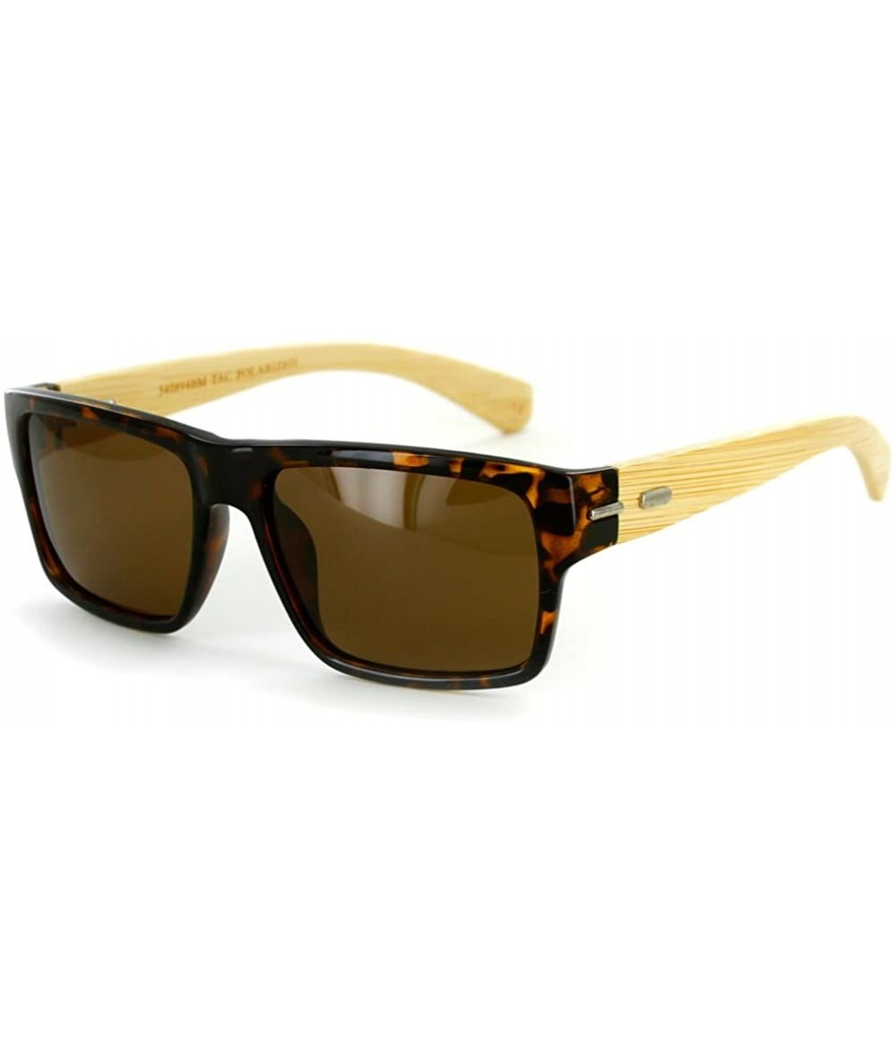 Sport Zen Sun BP" Wayfarer Sunglasses- TAC Polarized High Definition Lens- Unisex - Tortoise W/ Amber Lens - CO11YR43UFT $42.89