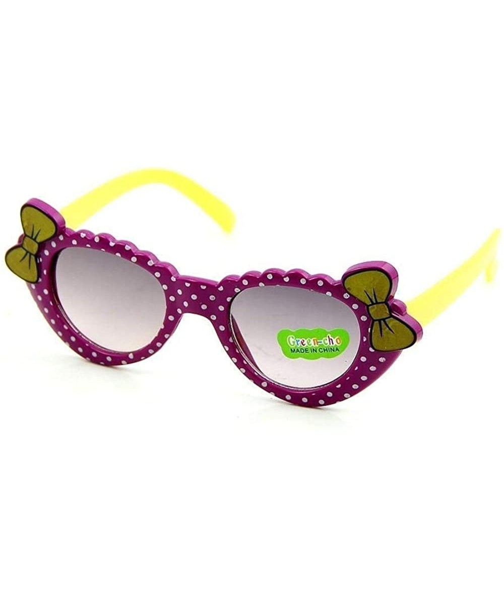 Aviator 2019 Kids Sunglasses Girls Brand Cat Eye Children Glasses Boys UV400 Bluepink - Purpleyellow - CE18XE0QH2Q $17.91