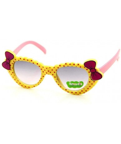 Aviator 2019 Kids Sunglasses Girls Brand Cat Eye Children Glasses Boys UV400 Bluepink - Purpleyellow - CE18XE0QH2Q $17.91