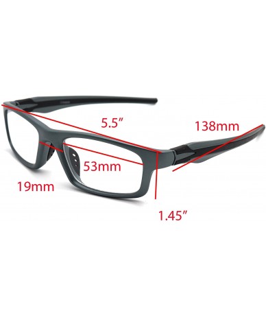 Rectangular Sports Double Injection Readers Flexie Reading Glasses size and color very - Matte Gunmetal Black - CE12NSPURGR $...