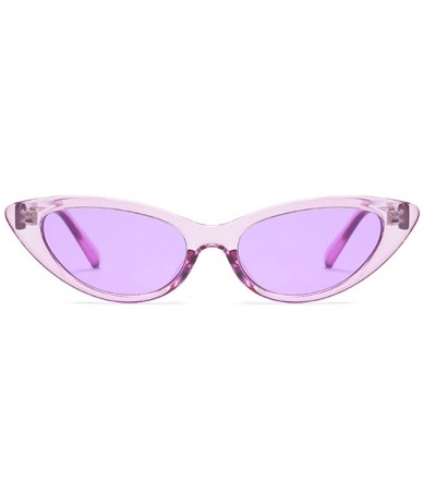 Goggle Cat Eye Small Sunglasses Small Narrow Oval Vintage Retro Mini eyewear - Purple - C818DTRHX2H $19.60