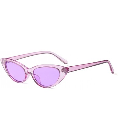 Goggle Cat Eye Small Sunglasses Small Narrow Oval Vintage Retro Mini eyewear - Purple - C818DTRHX2H $19.60