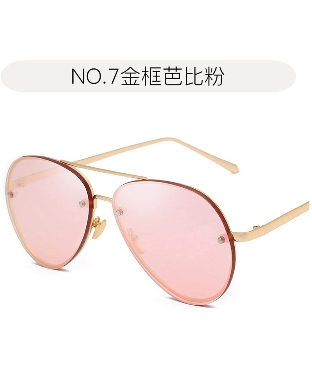 Aviator Fashion Tinted Color Lens Round Sunglasses Men Women Retro Metal Frame Eye Vintage Tiny Popular Sun Glasses - 5 - CI1...