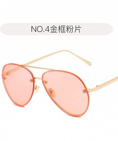 Aviator Fashion Tinted Color Lens Round Sunglasses Men Women Retro Metal Frame Eye Vintage Tiny Popular Sun Glasses - 5 - CI1...