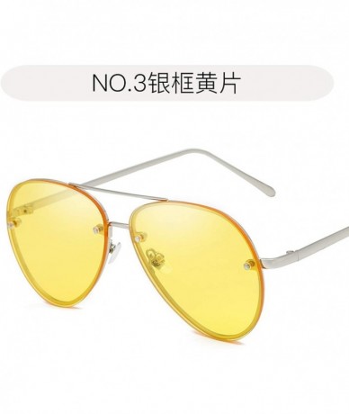 Aviator Fashion Tinted Color Lens Round Sunglasses Men Women Retro Metal Frame Eye Vintage Tiny Popular Sun Glasses - 5 - CI1...