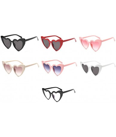 Oversized Women Lovely Heart Shape Over-sized Sunglasses Halloween Cat Eye Retro Sun Glasses UV400 - Red Frame 1 Pack - CG18H...