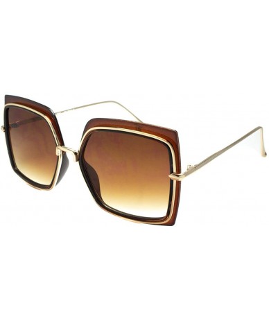 Sport 2625 Butterfly Oversize Fashion Sunglasses - UV Protection - Gold / Brown - CC18O7O2U85 $44.03