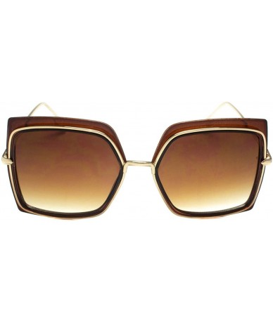 Sport 2625 Butterfly Oversize Fashion Sunglasses - UV Protection - Gold / Brown - CC18O7O2U85 $44.03