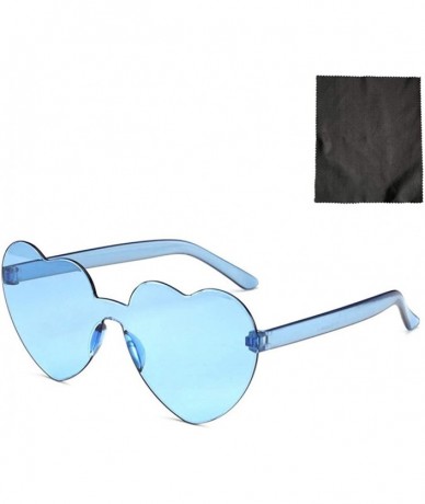 Semi-rimless Fashion Heart Rimless Sunglasses - G - C21908ORUW4 $17.01