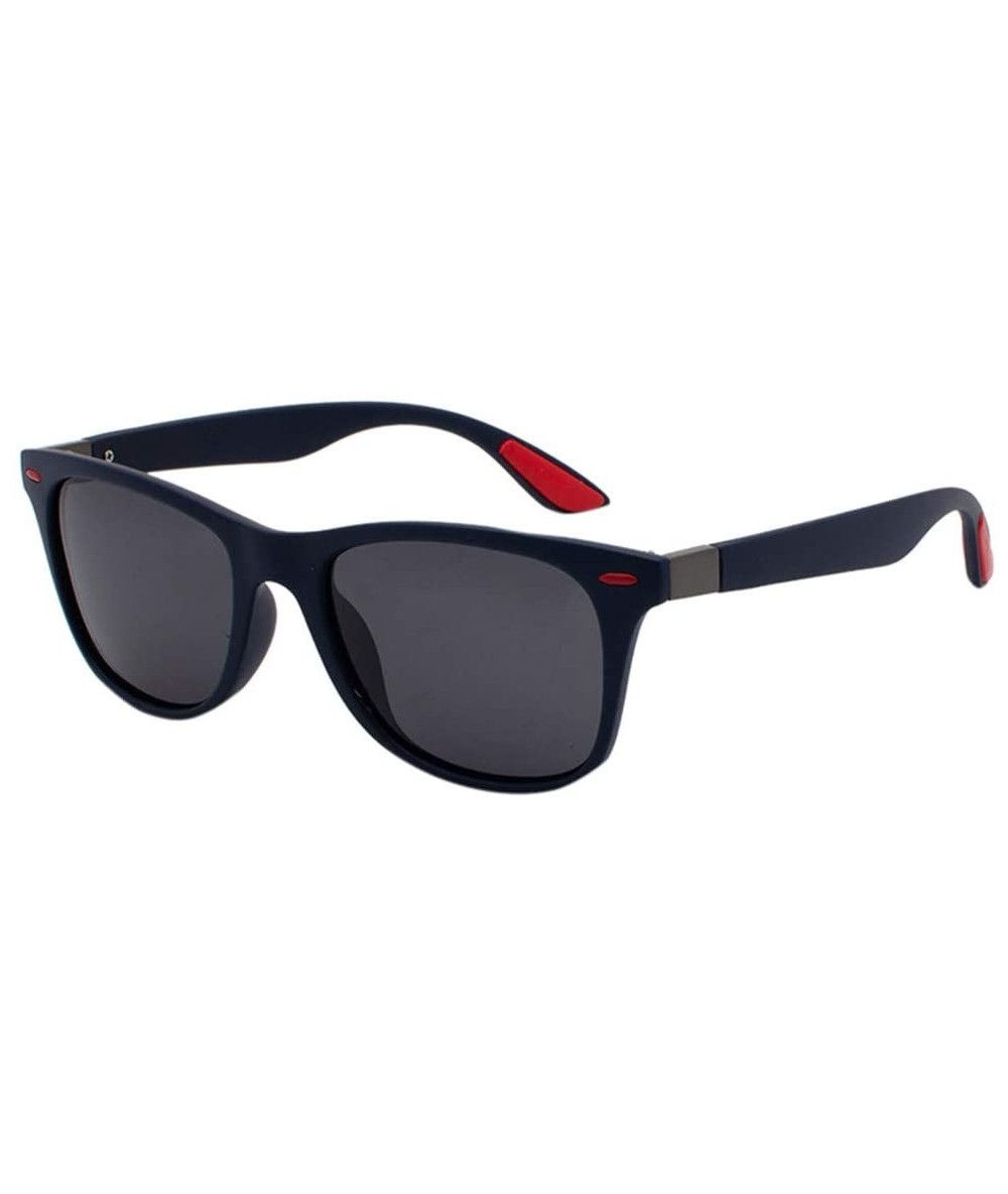 Rectangular Polarized Sunglasses for Men Women Mirrored Sun Glasses Eyewear Sports Shades Glasses - C - CP18X5DRC3U $18.51