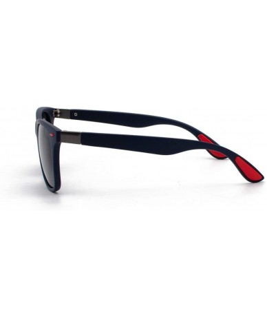 Rectangular Polarized Sunglasses for Men Women Mirrored Sun Glasses Eyewear Sports Shades Glasses - C - CP18X5DRC3U $18.51