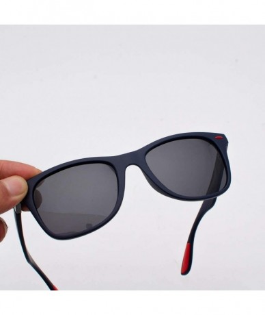 Rectangular Polarized Sunglasses for Men Women Mirrored Sun Glasses Eyewear Sports Shades Glasses - C - CP18X5DRC3U $18.51