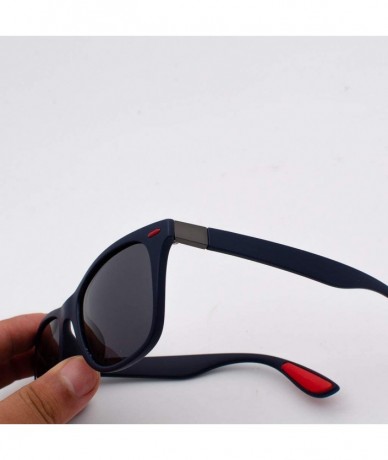 Rectangular Polarized Sunglasses for Men Women Mirrored Sun Glasses Eyewear Sports Shades Glasses - C - CP18X5DRC3U $18.51