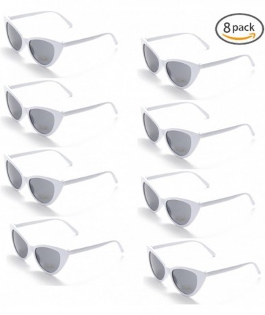 Goggle 8 Pack 80s Vintage Retro Cat Eye Wholesale Sunglasses for Party Favor Supplies Holiday Accessories Collection - C018D2...