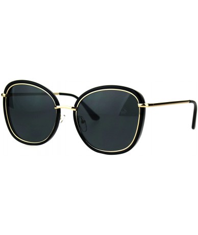 Square Womens Sunglasses Vintage Retro Design Square Frame Fashion Shades - Black (Black) - C0187D26ZEL $22.36