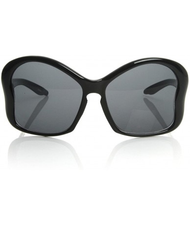 Butterfly Womens Fashion Large Butterfly Shaped Oversized Sunglasses w/Key Hole Bridge - Black Smoke - C1119FMDCJR $21.08