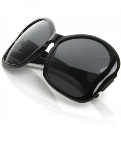 Butterfly Womens Fashion Large Butterfly Shaped Oversized Sunglasses w/Key Hole Bridge - Black Smoke - C1119FMDCJR $21.08