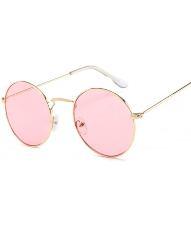 Goggle Round Sunglasses Women Brand Designer Sun Glasses Female Fashion Summer Feminino - Silverpurple - CT198A4AUR6 $60.79