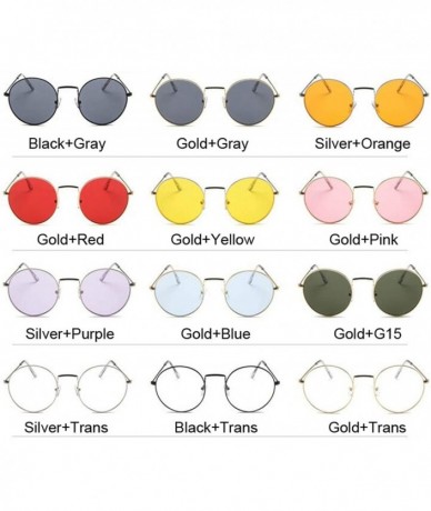 Goggle Round Sunglasses Women Brand Designer Sun Glasses Female Fashion Summer Feminino - Silverpurple - CT198A4AUR6 $60.79