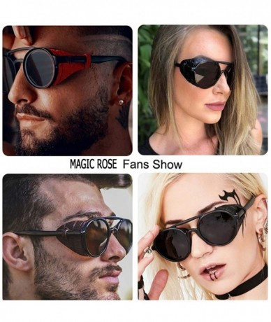 Round Polarized Sunglasses for Men and Women Retro Steampunk Round Frame Driving Sun glasses 100% UV Blocking - CE198KQ3II2 $...