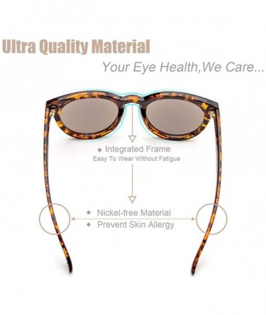 Round Vintage Sunglasses Tortoise Frame Blue Coating Round Glasses Unisex Retro Blue - Dark Blue - CY18YREDQZ0 $26.88