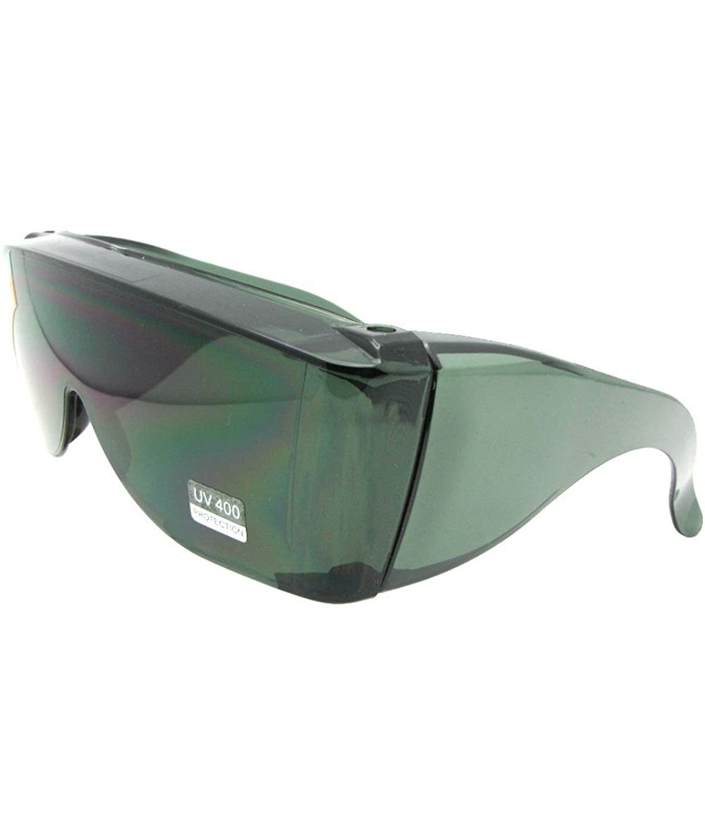 Wrap Largest Fit Over Sunglasses Worn Over Glasses F30 - Green Non Polarized Lens - C618C3OMLTH $29.08